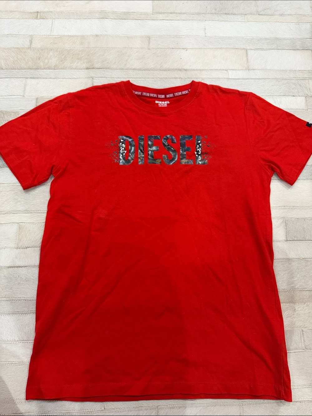 Diesel Red Short-Sleeve Logo Tee